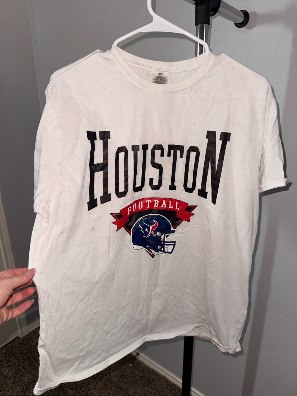 Houston Football White Graphic T-Shirt